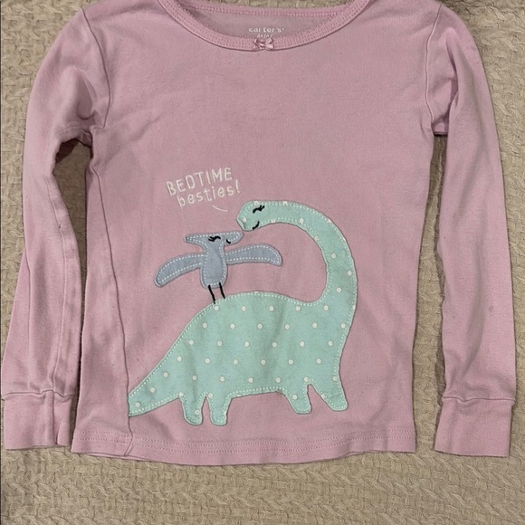 Carter's Dinosaur Pink and Red Pajama Sets Size 4T - Picture 8 of 11